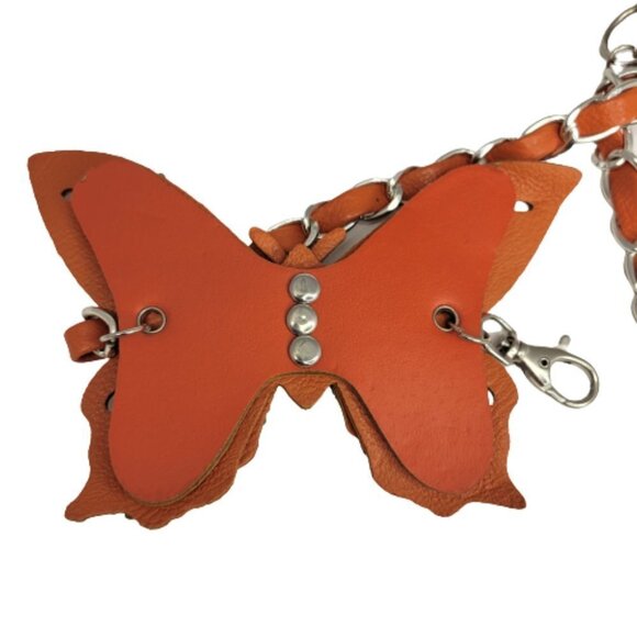 3 Butterfly Chain Belts- Orange Beige- Pink Butterfly Chain Waist Loop Belts - Picture 6 of 15